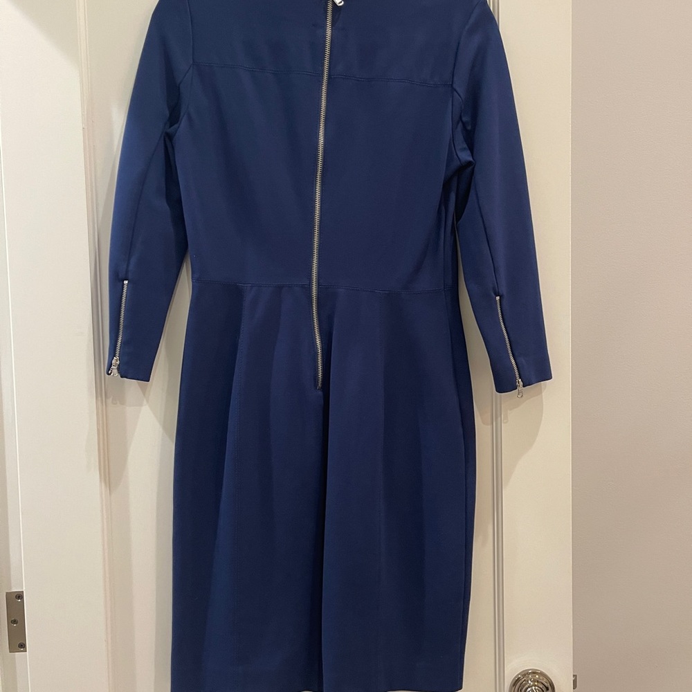 J Crew navy dress with silver hardware